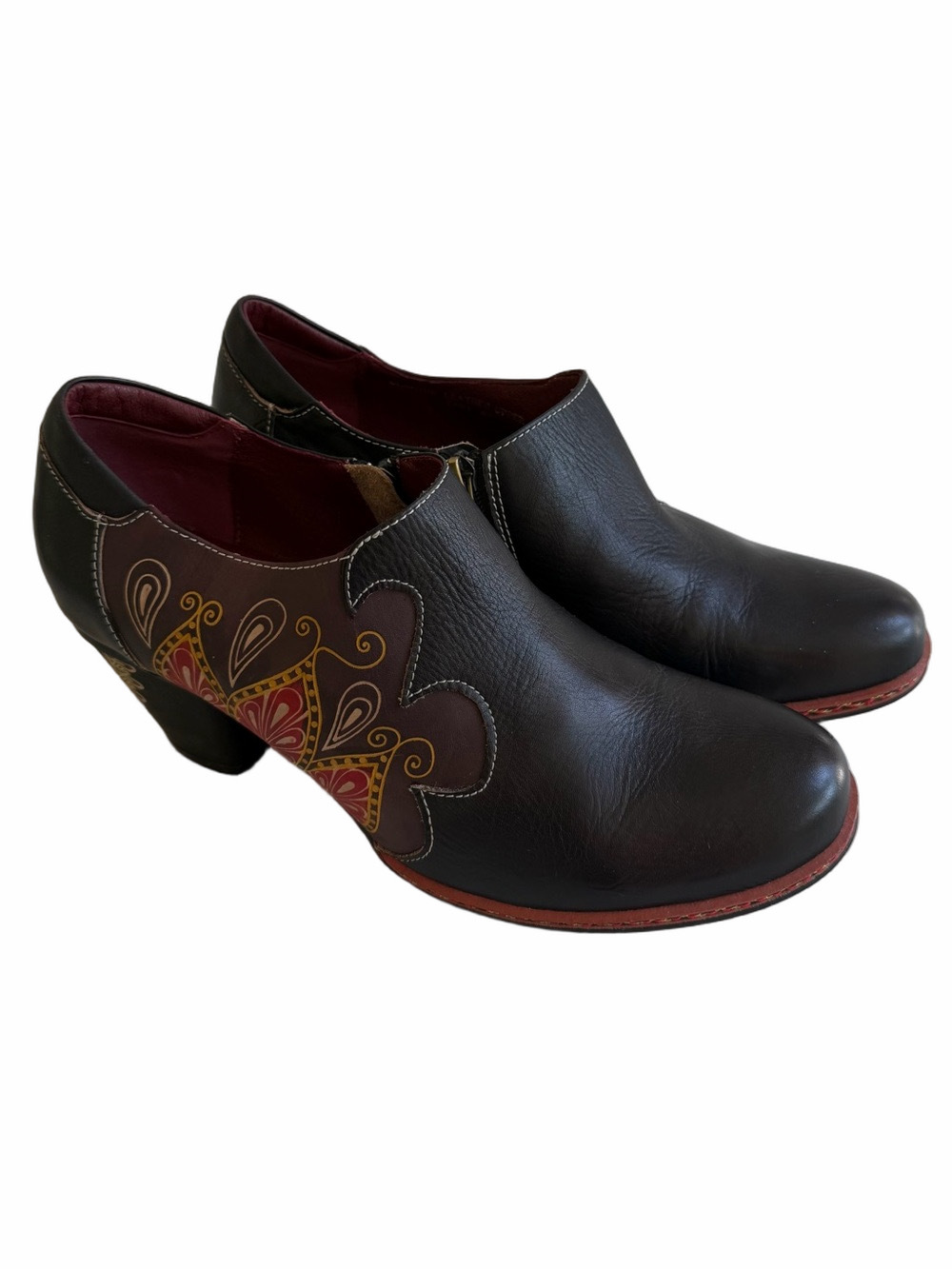 L'Artiste Black Zami Leather Shootie Booties Women’s Size EU 41=US 9.5-10